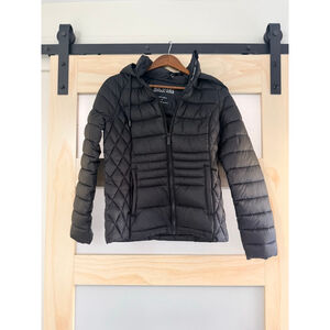Michael Michael Kors Packable Hooded Puffer Jacket Black Size Small